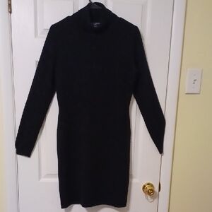 Chelsea & Theodore Sz M, Black, Cashmere, Long Sleeve Sweater Dress.